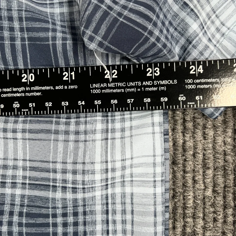 Orvis Shirt Mens Large Blue Plaid Short Sleeve Button Up‎ Performance Outdoor